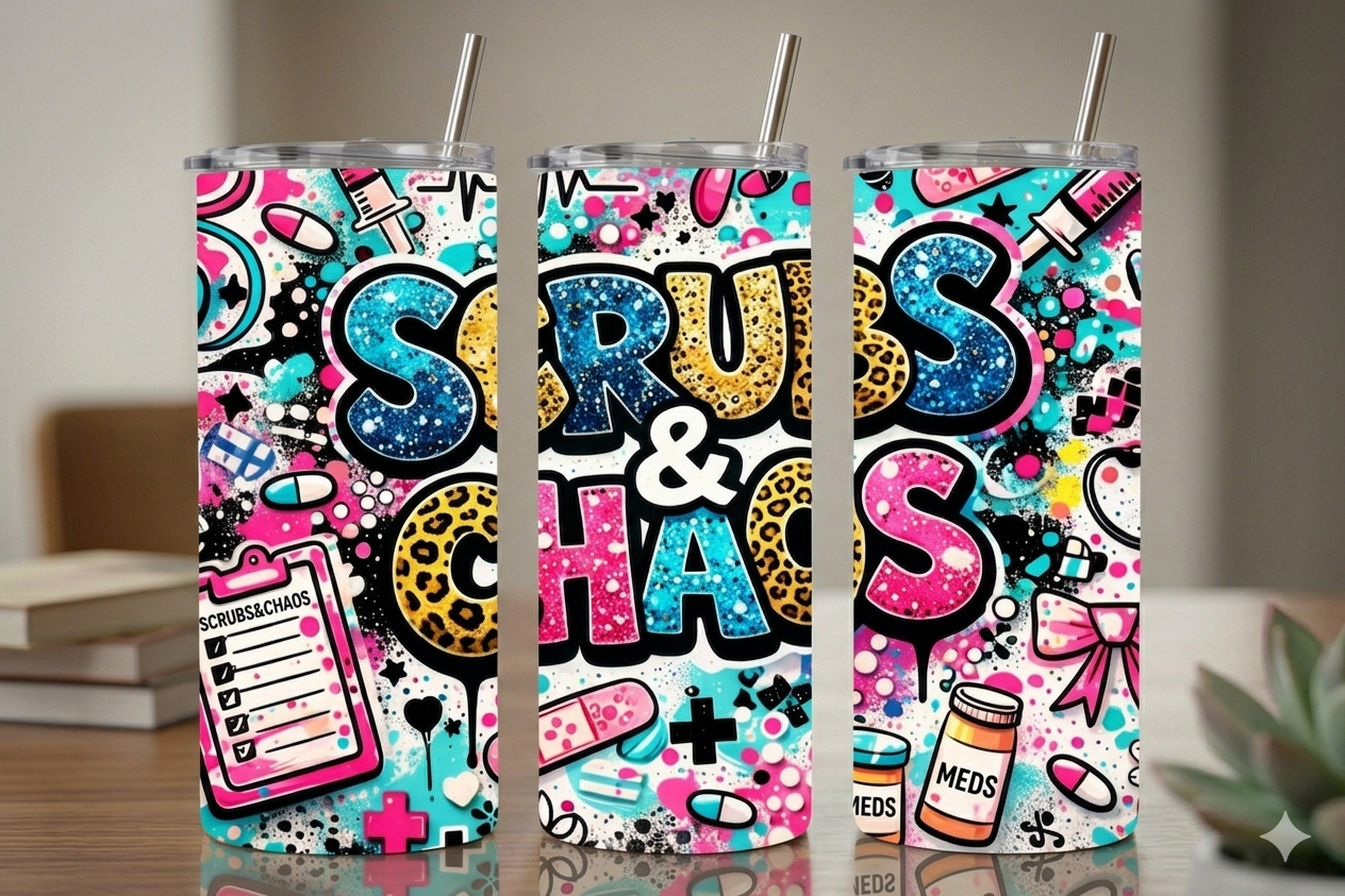💉 Scrubs & Chaos 20oz Tumbler – Bold Medical Life Cup