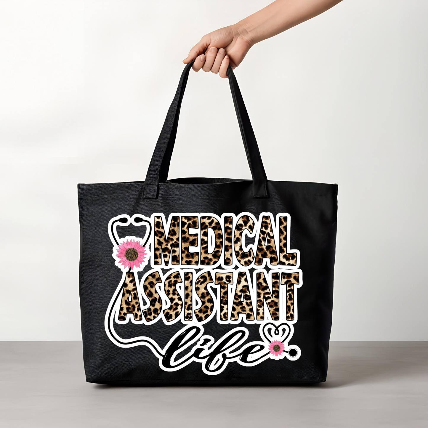 Medical Assistant Life Tote Bag – Leopard Print Healthcare Work Bag