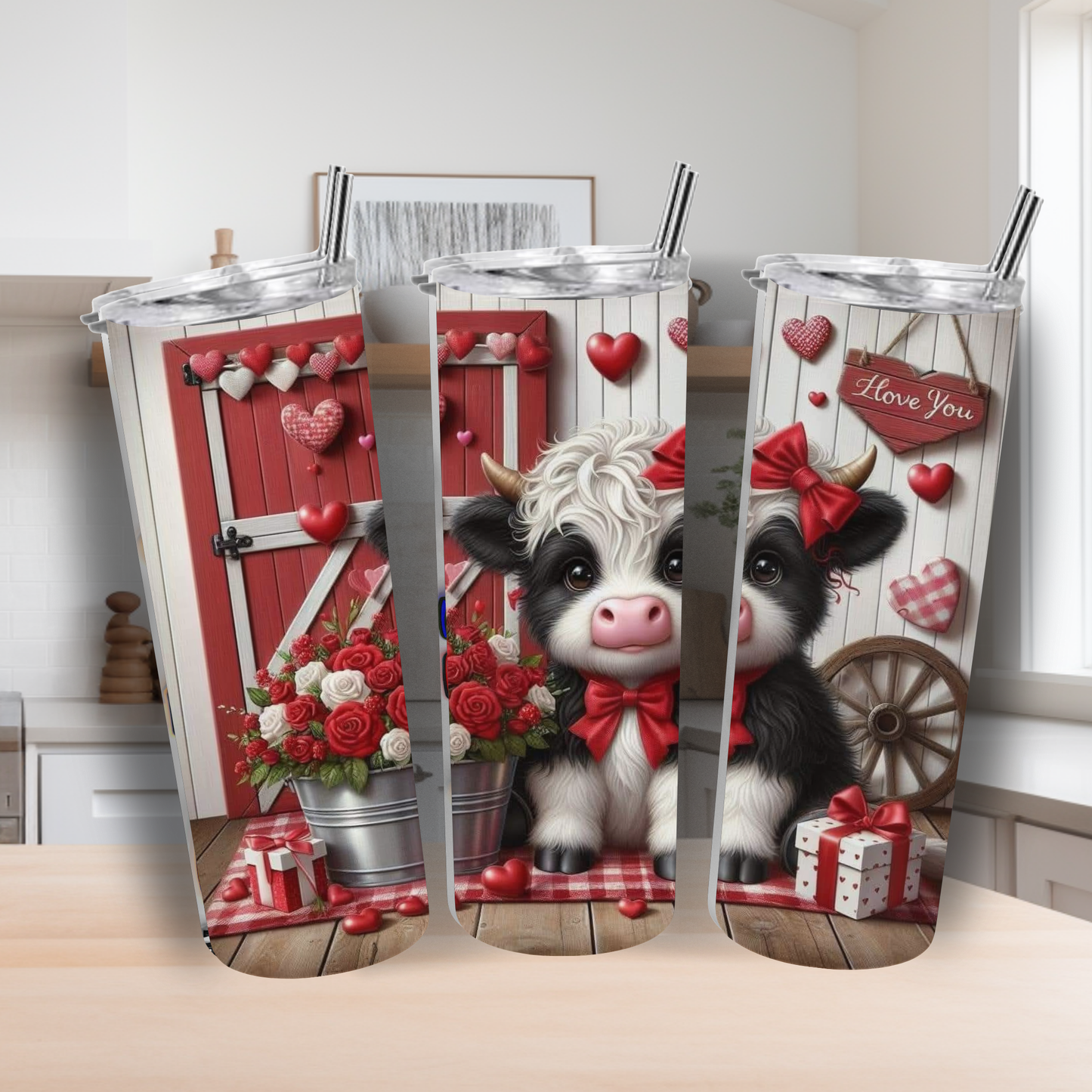 20 oz Valentine Cow Sublimation Tumbler – Farmhouse Love Design