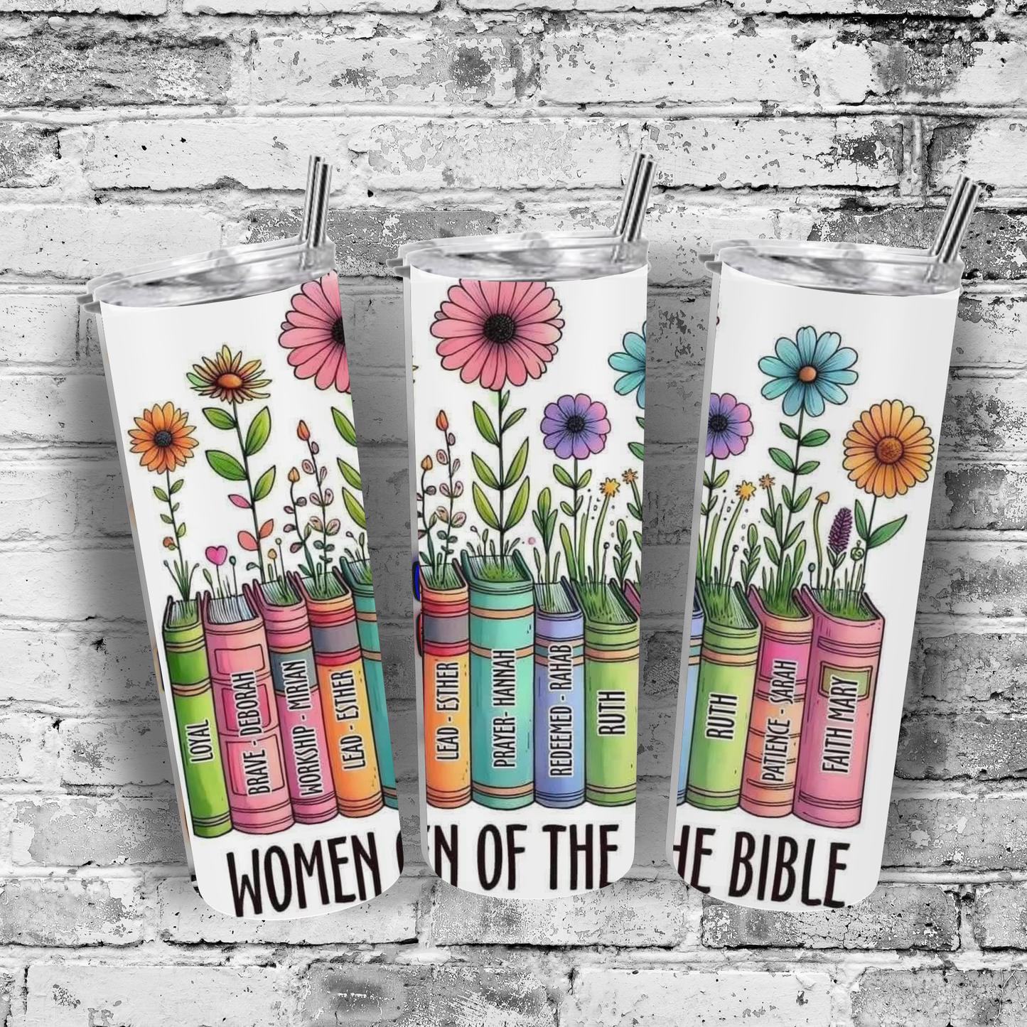 20 oz Women of the Bible Sublimation Tumbler – Floral Faith Design