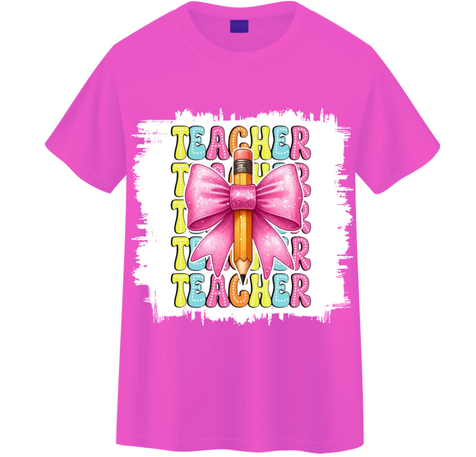 Faux bleached teacher tee