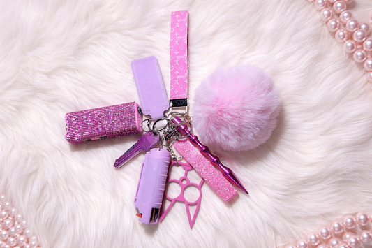 💖 Pink Glam Self-Defense Keychain Set