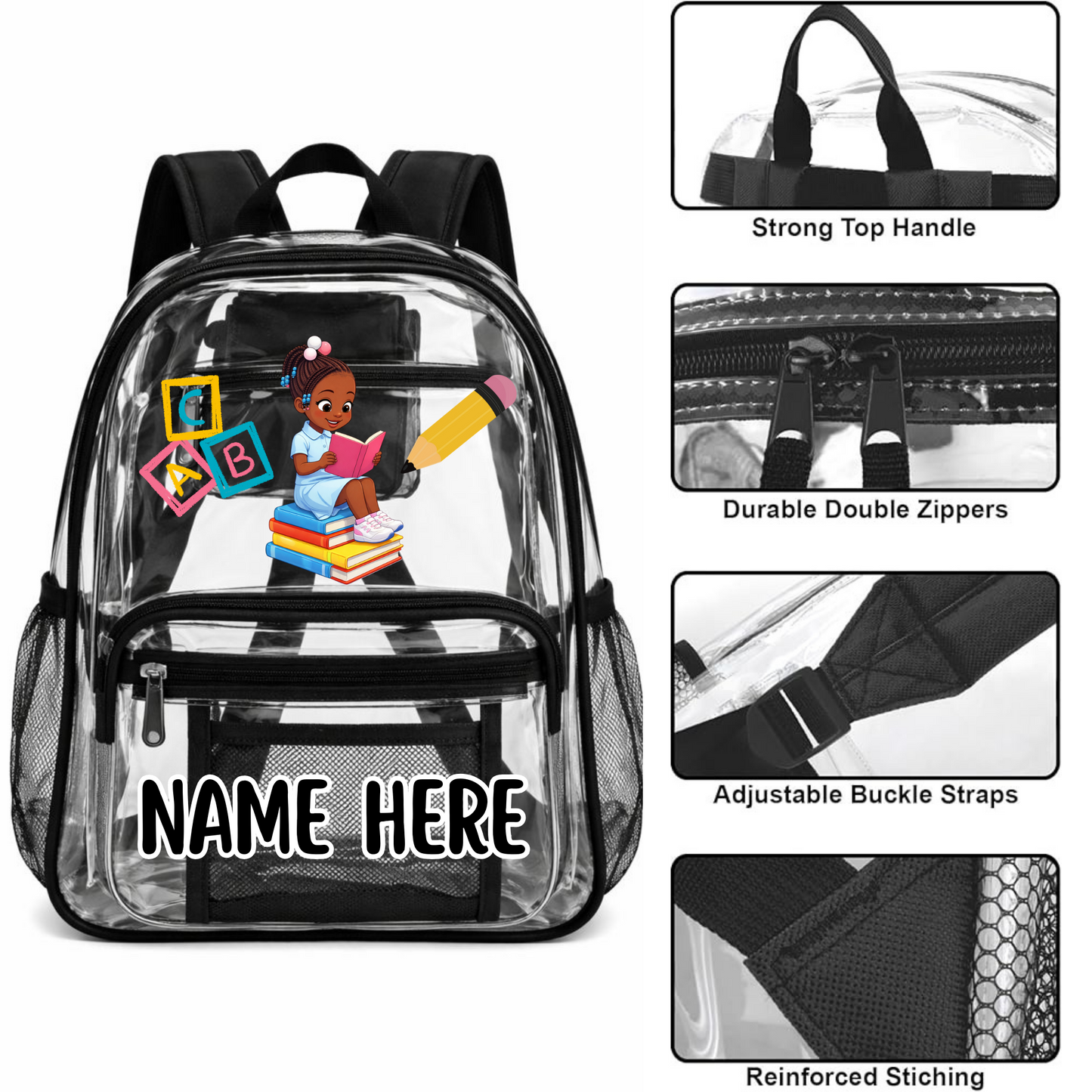 Personalized Grade School Backpack – Custom Name & Cartoon Character