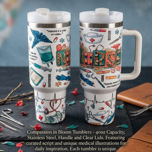 🩺 40oz Nurse Life Stainless Steel Tumbler – Compassion in Every Sip