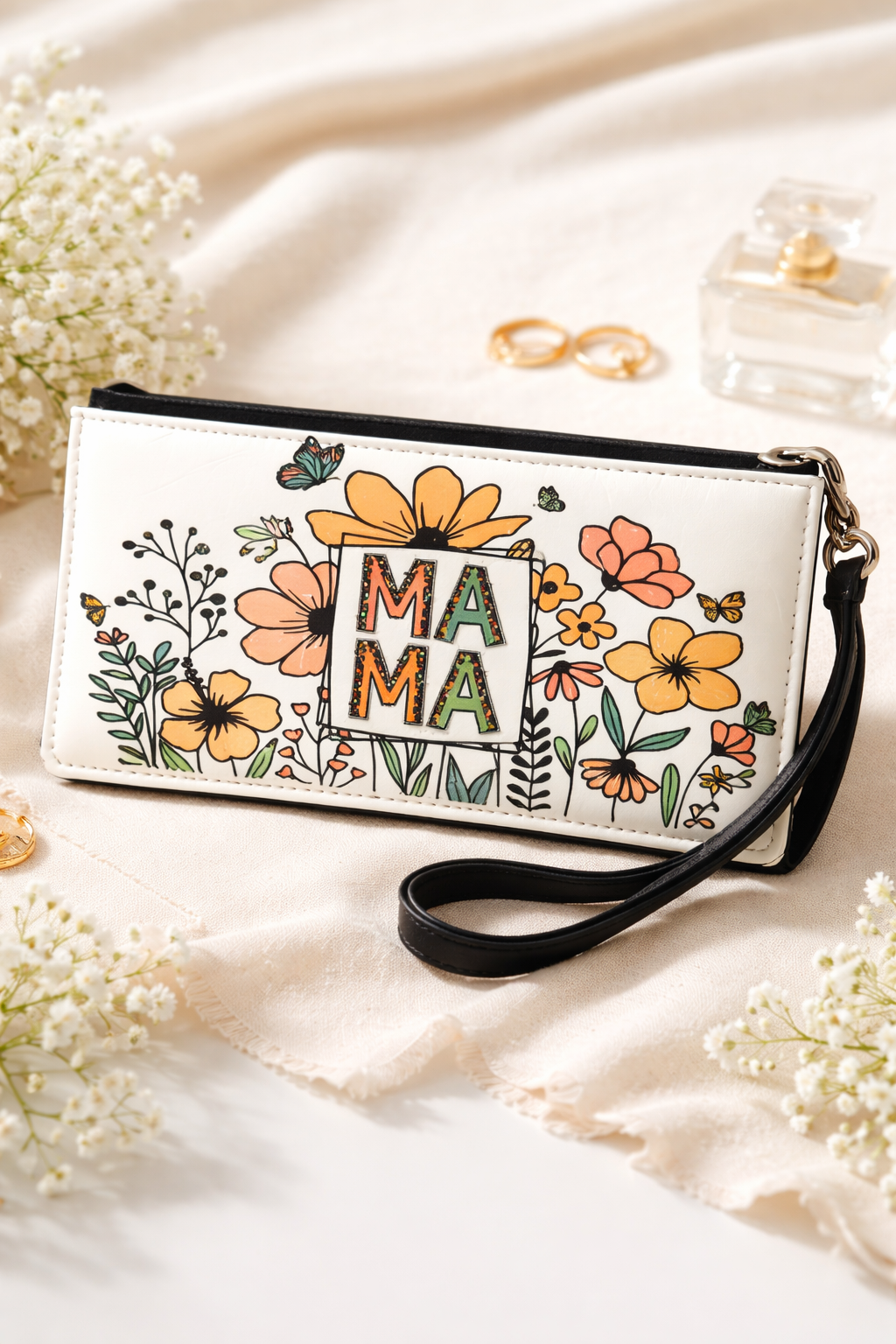 Mama Floral Chic Wristlet Clutch