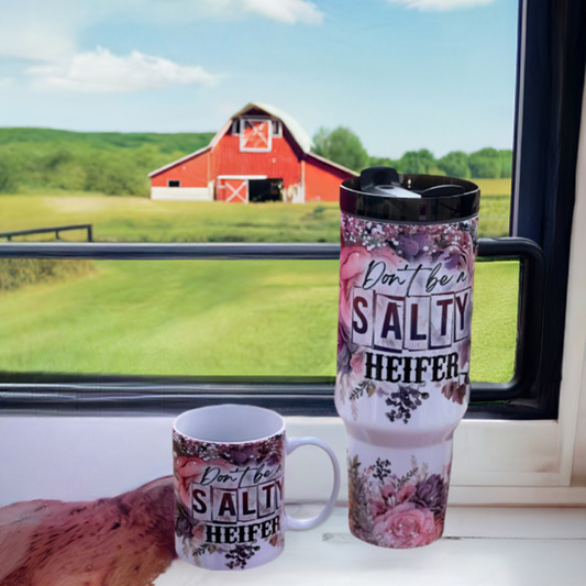 Don’t be a salter heifer tumbler or bundle mug and tumbler