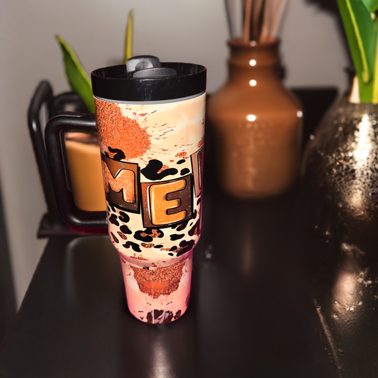 Melanin Cheetah 40oz tumbler