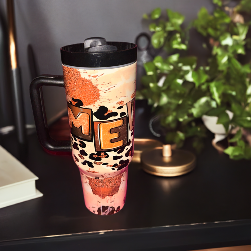 Melanin Cheetah 40oz tumbler