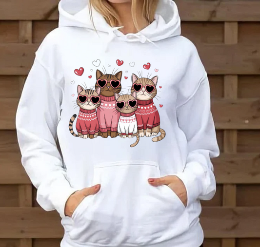 Valentines bears and cats hoodies